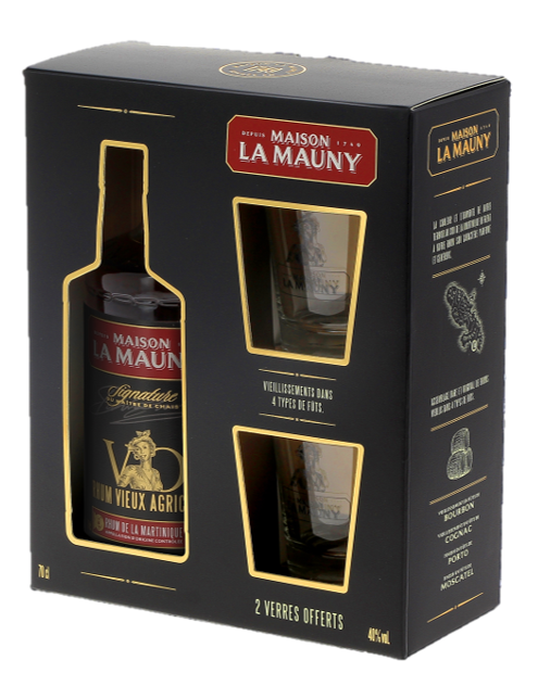 La Mauny VS/VO + 2 glasses 70cl 40° (R) GBX x6