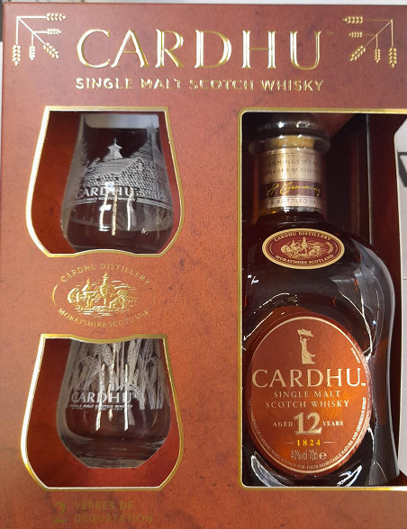 Cardhu 12 YO 70cl 40° + Glasses (R) GBX x6