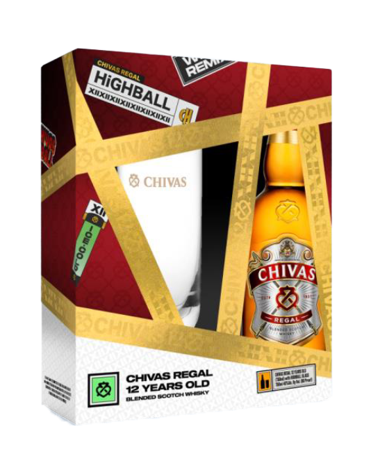 Chivas Regal 12 YO + Highball Glass 70cl 40° (NR) GBX x6