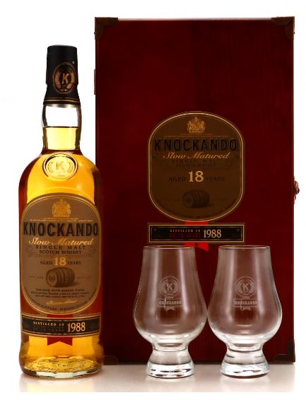 Knockando 18 YO Slow Matured + 2 glasses 70cl 43° (R) GBX x6