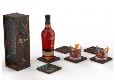 Zacapa Centenario 23 + 6 Coasters 70cl 40° Wooden GBX (R) GBX x6