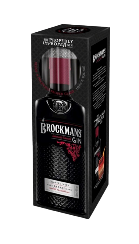 Brockmans Intensly Smooth Premium Gin + Negroni Glass 70cl 40° (NR) GBX x6