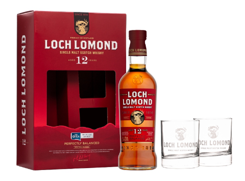 Loch Lomond 12 YO 70cl 46° + glasses (R) GBX x6