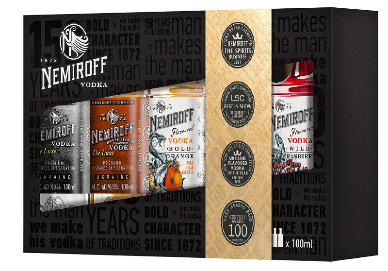 Nemiroff Vodka Mix Pack 5 10cl 50cl 40° (NR) GBX x20