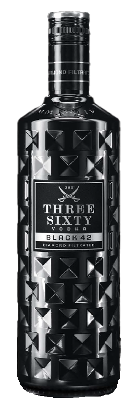 Three Sixty Vodka Black 70cl 42° (NR) x6