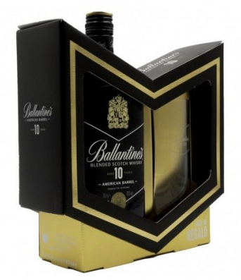 Ballantine's 10 YO + glass 70cl 40° (R) GBX x6