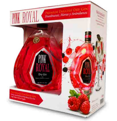 Pink Royal Dry Gin + balloon glass 70cl 40° (R) GBX x6