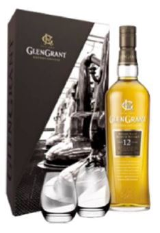 Glen Grant 12 Years + glasses ( neutral case ) 70cl 43° (R) GBX x3