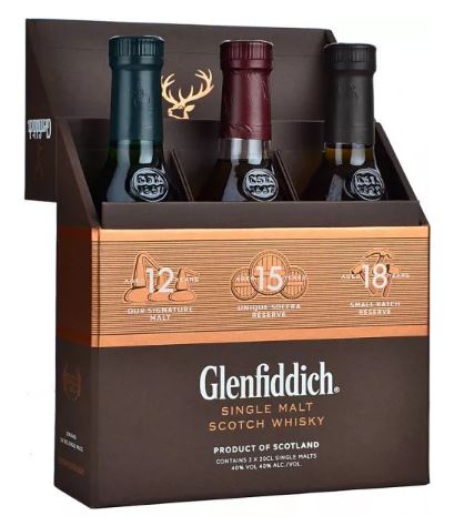 Glenfiddich Tasting Pack 12 Years + 15 18 40° (3 x 5cl) (NR) GBX x24