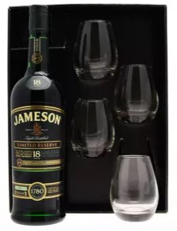 Jameson 18 Years Limited Reserve + 4 glasses 70cl 40° GBX ( neutral case ) (R) x3