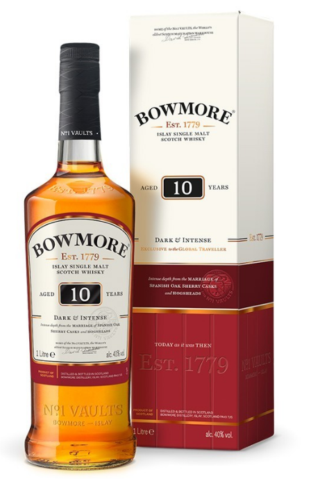 Bowmore 10 Years Dark & Intense 100cl 40° (Neutral case) (R) GBX x12