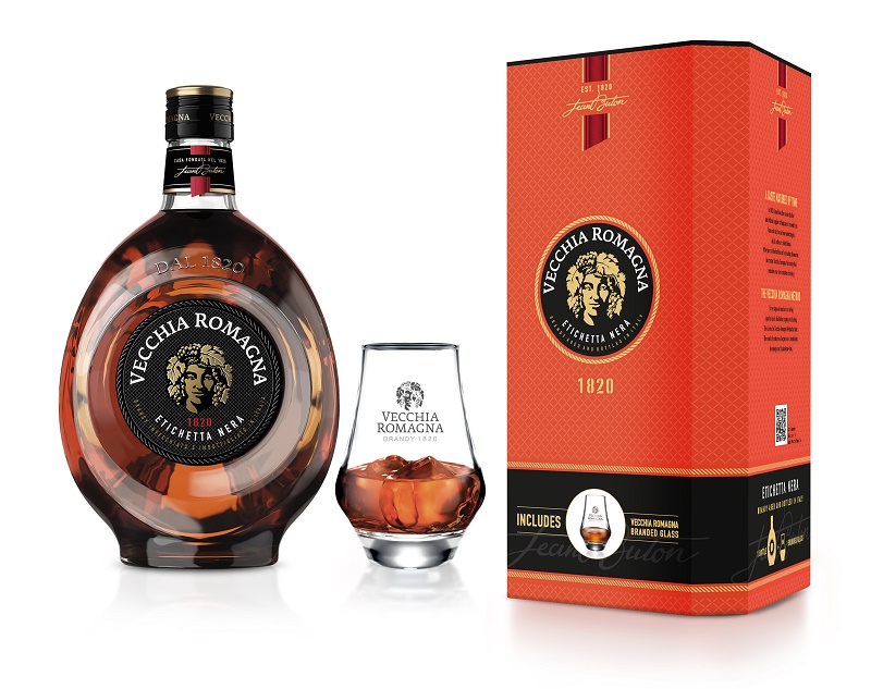 Vecchia Romagna Etichetta Nera + 1 glass 70cl 38° (R) GBX x6