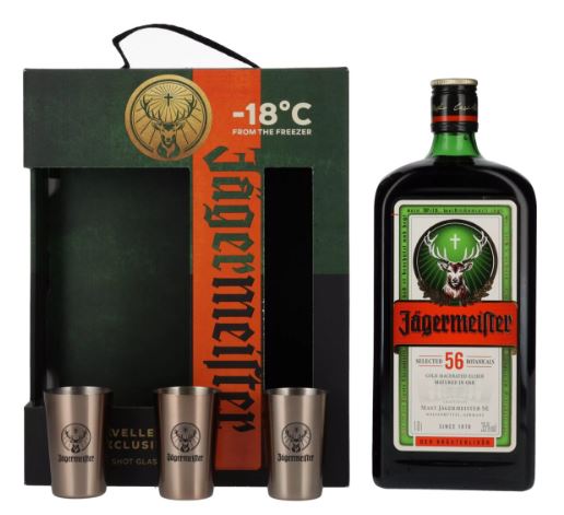 Jagermeister + 3 Metal Cup Shots 1L 35° (NR) x6