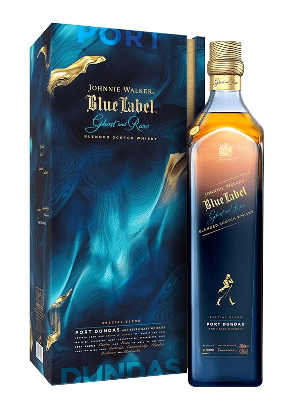 Johnnie Walker Blue Label Ghost and Rare V Port Dundas 1L 43.8° (NR) GBX x3