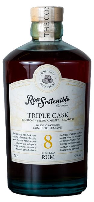Ron Sostenible 8 Years Triple Cask 70cl 43° (R) x6