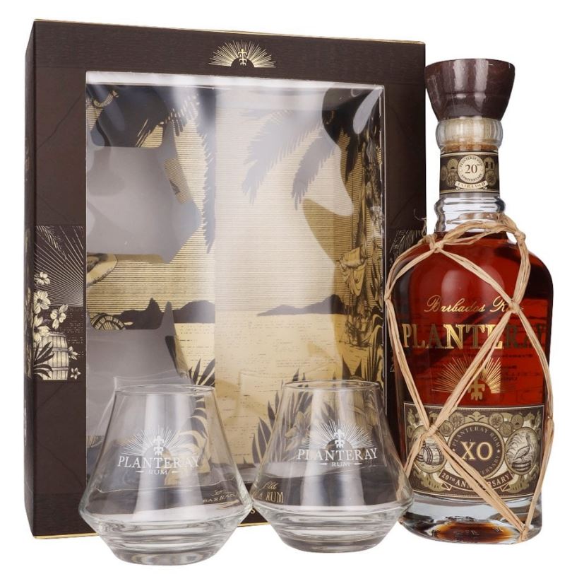 Planteray Rum Barbados Extra 20th Anniversary + glasses 70cl+ 40° GBX (R) GBX x5