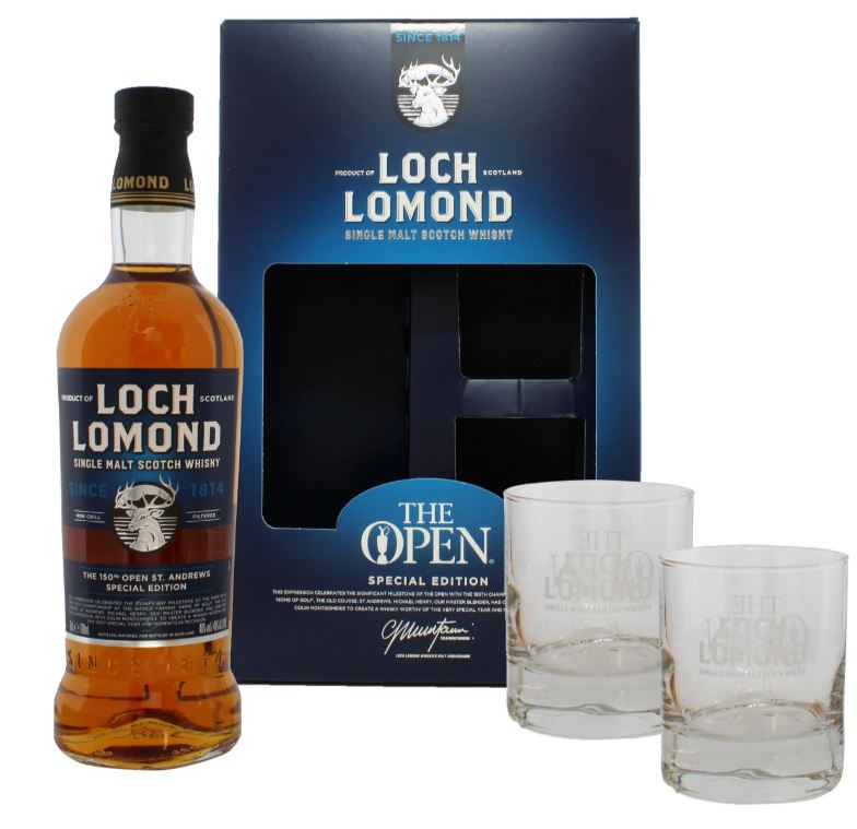 Loch Lomond 150Th Open Special Edition + 2 glasses 70cl 46° (R) GBX x6