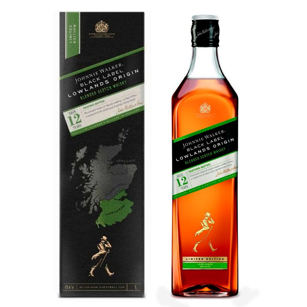Johnnie Walker Black Label Lowlands Origin 100cl 42º (R) GBX x12