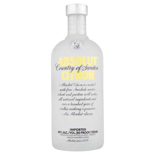 [V318.6] Absolut Citron 70cl 40º (R) x6