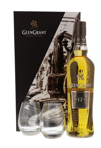 [WB1484.3] Glen Grant 12 YO + 2 Glasses 70cl 43º (R) GBX x3