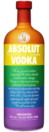 [V-10.6] Absolut Rainbow Colors 70cl 40° (R) x6