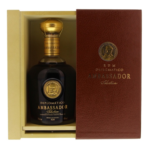 [R-374.4] Diplomatico Ambassador 70cl 47° + Leather GBX (R) GBX x4