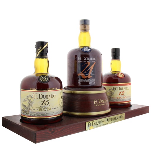 [R-417.2] El Dorado Plinth 12 YO + 15 YO +  21 YO 42° 3 x 70cl (R)