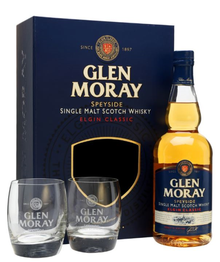 [WB-375.6] Glen Moray Classic Chardonnay Cask Finish + 2 Glasses 70cl 40° (R) GBX x6