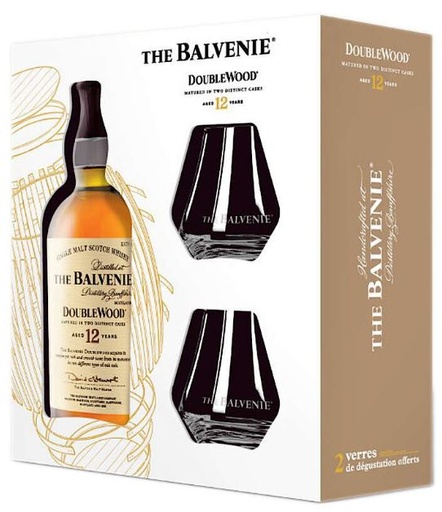 [WB-1151.6] Balvenie 12 YO Double Wood + glasses 70cl 40° (R) GBX x6