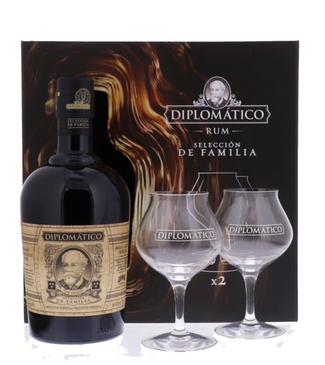 [R-1094.6] Diplomatico Seleccion de Familia + 2 glasses *** 70cl 43° (R) GBX x6
