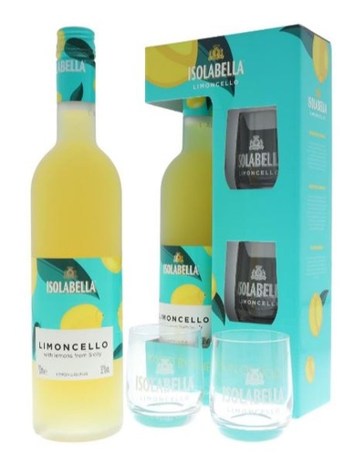 [L-645.6] Isolabella Limoncello + 2 Glasses 70cl 30° (NR) GBX x6