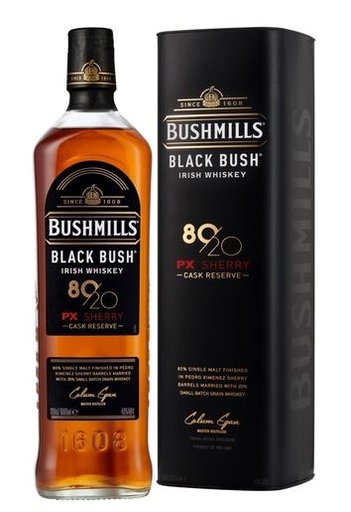 [WB-1657.6] Bushmills Black 80/20, 80% Malt Irish Whisky Pedro Ximenez Sherry Cask Reserve 100cl 40° (R) GBX x6