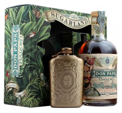 [R-1430.6] Don Papa Baroko + Hip Flask 70cl 40° (NR) GBX x6