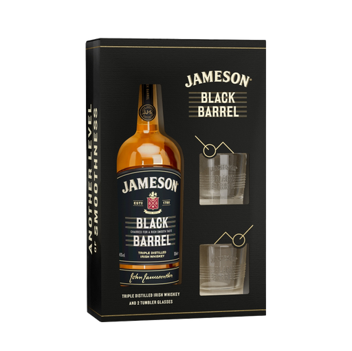 [WB-1883.6] Jameson Black Barrel + 2 Glasses 70cl 40° (NR) GBX x6