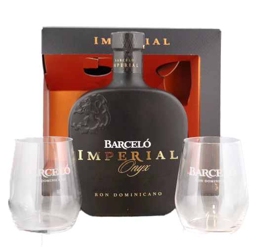 [R-1480.6] Barcelo Imperial Onyx + 2 Glasses 70cl 38° (NR) GBX x6