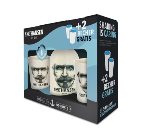 [G-1080.6] Knut Hansen Dry Gin + 2 Glasses 50cl 42° (R) GBX x6