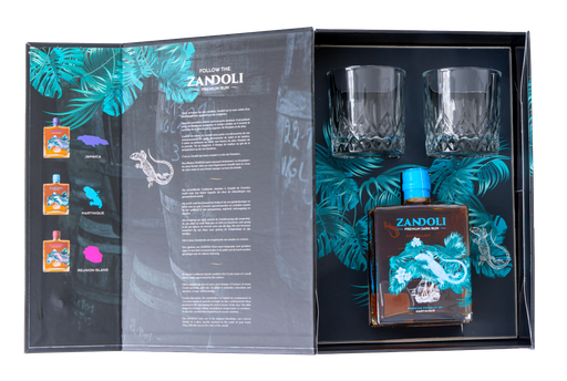 [R-1552.10] Zandoli Martinique + 2 Glasses 50cl 40° (NR) GBX x10