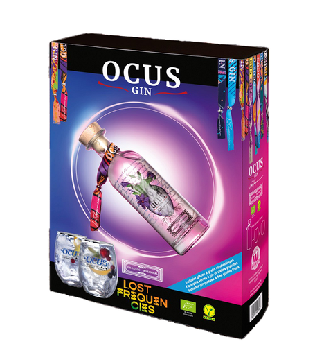 [G-1090.4] Ocus Bio Gin + 2 Glasses 50cl 40° (NR) GBX x4