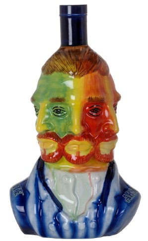 [O-142.4] Absente Absinthe 3D Ceramic Bottle Vincent Van Gogh 1L 55° (R) x4