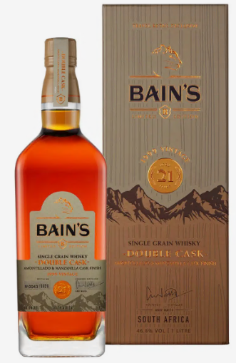 [O-181.6] Bain's 21 Years Double Cask Single Grain Cape Mountain Vintage 1999 Limited Edition (Travel Retail Label) 1L 46,8° (R) GBX x6