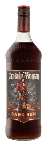 [R-1731.6] Captain Morgan Dark Rum 100cl 40° (neutral case) (R) x6